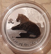 Srebrna moneta Lunar 2 Rok Tygrysa 2010 1 oz