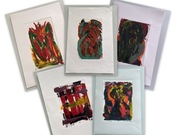 ZAGINIONE ARCHIWUM seria FLORALES '91-'94 CIESLAK art brut akryl pentaptyk