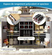 Szara wyspa kuchenna 102 x 45 x 92 cm z miekscem do przechowywania