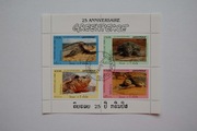 Laos Mi 1547-50 żółwie, Greenpeace /blok/