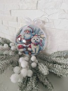 Bombka akrylowa Mikołaj z pieskiem