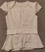 Bluzka ecru z krótkim rękawem ~ r. 10 lat