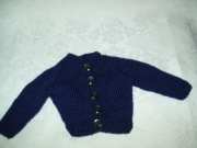 UBRANKO DLA LALKI - SWETEREK GRANATOWY Z WEŁNY - Z PRL-u