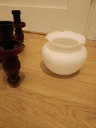 Klosz szklany 1 szt  -  białe mleczne szkło od żyrandola z PRL