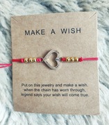 Bransoletka sznurek z sercem