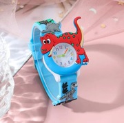 Zegarek chłopięcy dziecięcy dla chłopca chłopięcy dinozaury niebieski