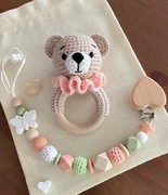 Zestaw: grzechotka + zawieszka na smoczek 