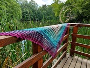 Wzór "September Braid"-wzór na kwadrat i trójkątną chustę.