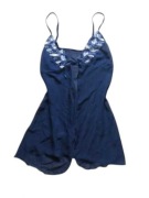 Granatowa koszulka nocna wiązana z przodu bielizna damska 36,S/38,M