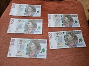 Banknoty obiegowe 500zl kolejne numery