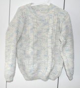 Gruby cieplutki pastelowy sweterek XS-M