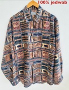 Jedwabna 100% jedwab męska koszula vintage boho hippie r.M