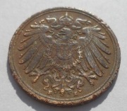 Niemcy Wilhelm II 1 pfennig fenig 1908 E Muldenhütten Saksonia KM# 10
