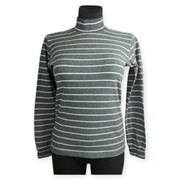 Półgolf Uniqlo XS 34 bawełna w paski szary biały beż casual