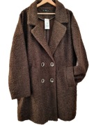 Lekki kożuszek, płaszcz brązowy misiek F&F, rozmiar 4XL, 48 NOWY