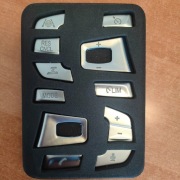 Naklejki aluminiowe na przyciski kierownicy BMW G30, G11, G12