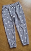 piżama spodnie ,,DKNY" szare w białe grochy damskie ciepłe do spania__M/38