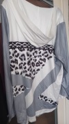 Damski dres 1XL loungewear biłaby srebrny panterka