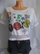 bluzka t-shirt z nadrukiem plein siateczka.S
