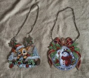 Jelonek bałwanek ozdoby wiszące Boże Narodzenie haft diamentowy