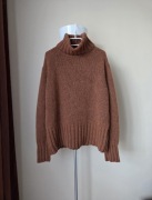 Wełniany golf wełna merino Cinque Rudy ceglasty brązowy 