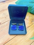 Spinki do mankietów niebieskie vintage 