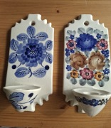 Dwa świeczniki naścienne włocławekfajans