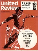 Program Manchester United - Ipswich Town 1974.01.26