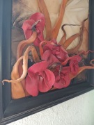 Obraz ze skóry - piękne kwiaty