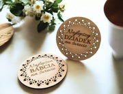 Podstawki personalizacja Dzień Babci Dziadka sklejka grawer imię prezent 