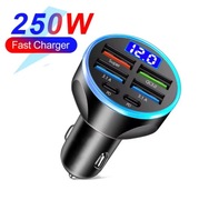 6-portowa ładowarka samochodowa PD QC3.0 z wyświetlaczem cyfrowym