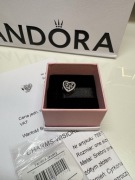 Pandora charms 792037CZ Miłosny Scenariusz serce srebro złoto rachunek