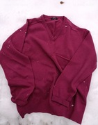 Sweter wełniany czerwień, rozmiar 57. 