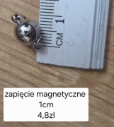 Zapięcie magnetyczne srebrne 10 mm magnes do biżuterii naszyjnik