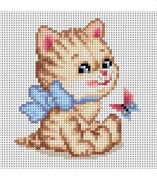 Kanwa do haftu Kotek 15x15 z muliną i igłami