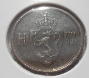 Norwegia Haakon VII Glücksburg 1 ore øre 1906 KM# 361 Ładna Rzadka!