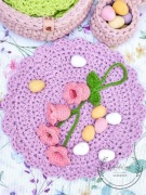 Ręcznie Robiona Zawieszka Szydełkowa Breloczek do kluczy kwiaty