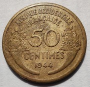 FRANCUSKA AFRYKA ŚRODKOWA 50 Centimes 1944 ŁADNA