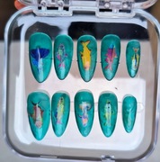 Zestaw Press On Nails Rękodzieło - Rybaki w wodzie. Rozmiar M