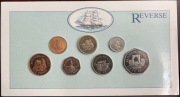 Jersey, 1992 Zestaw UNC,  7 monet: 1p, 2p. 5p, 10p, 20p, 50p & 1 Ship Hebe