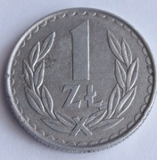 PRL - 1 ZŁOTY 1986  PRZECINEK POD ,, Ł ,,