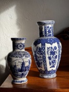 2x wazon amfora na kwiaty duży Holandia Delft ceramika styl delfcki antyk