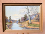  STARY OBRAZ OLEJNY PŁÓTNO   sygnowany  