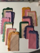 Chusteczki ręcznie obrabiane na szydełku vintage handmade