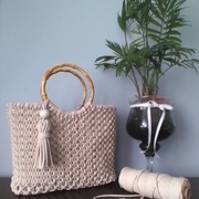 Torebka pleciona na ramię makrama 