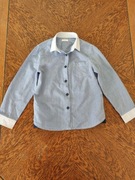 letnia elegancka koszula bluzka bawełniana z długim rękawem  kołnierzykiem 