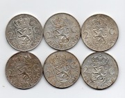 Holandia 2 1/2  Guldena 1959 - 1966 - 15 gram srebra próby 720