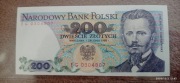 Banknot 200 zł z 1988 roku. Seria EG. Stan UNC. OSTRE ROGI. PIĘKNY. 200zł