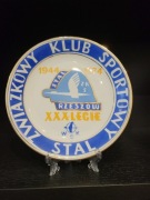 Stal Rzeszów porcelanowy talerz 1974r. prod. Wawel