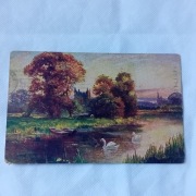 Pocztówka z łabędziami, Polska - 1924 r. z obiegu. 